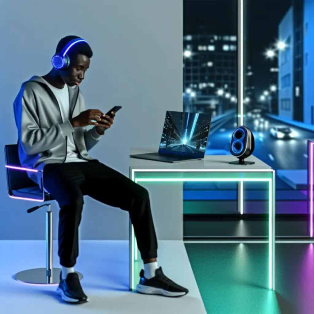 Moderne lifestyle setting met geïntegreerde technologie