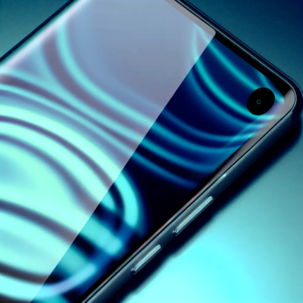 Close-up van smartphone met helder display en metalen frame