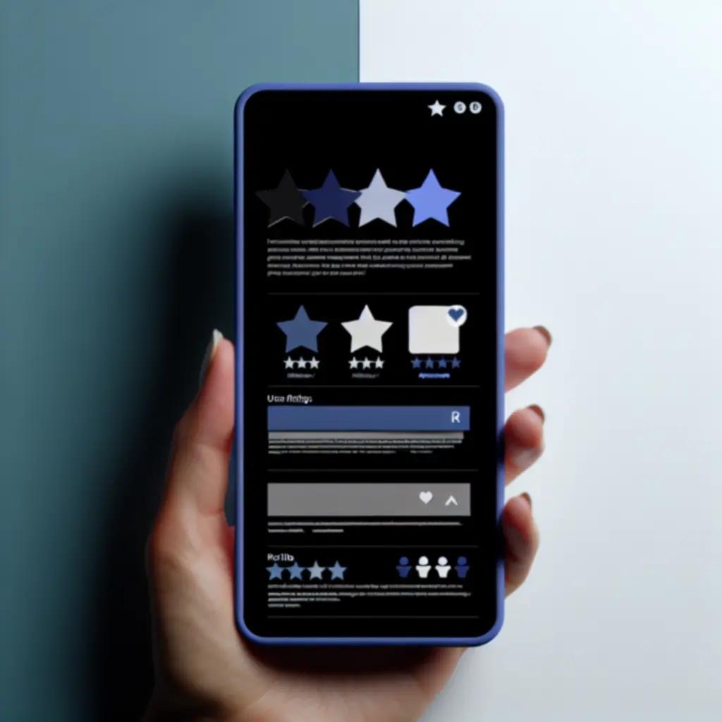 Interfaceweergave van klantreviews en sterratings